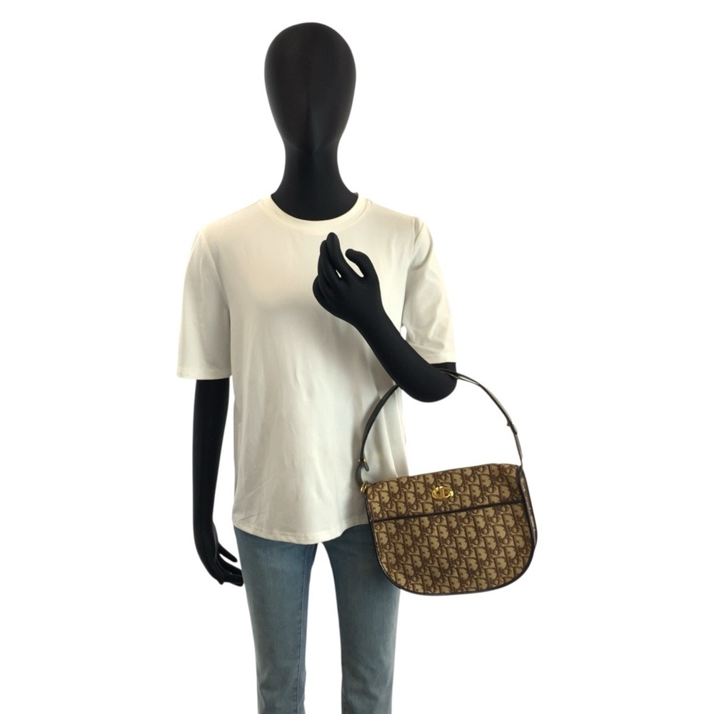 Christian Dior Vintage Trotter CD Logo Brown Gold Hardware Canvas Leather Han... - Picture 7 of 10